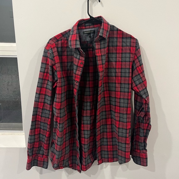 Banana republic Men’s red and black flannel - Picture 1 of 2
